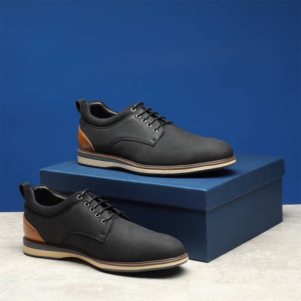 Men's Business Casual Oxford Shoes - BLACK - 8